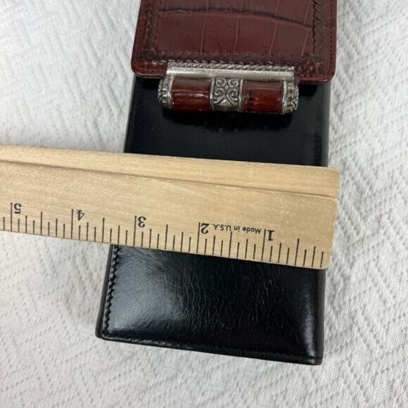 Vintage Brighton Black Crossbody Wallet Card Holder Bag Purse Leather Travel - Picture 10 of 16